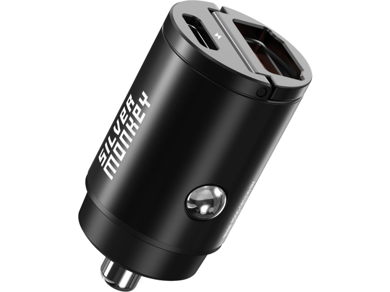 Silver Monkey Ładowarka samochodowa USB-C PD, USB-A QC, 30W